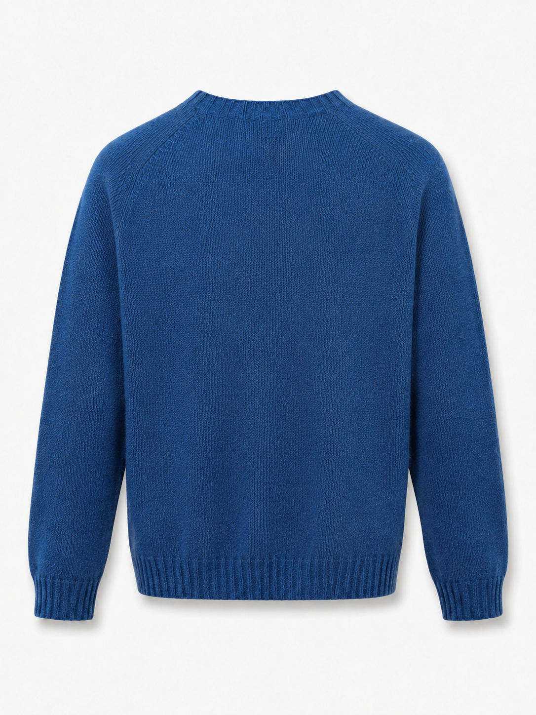 Harley of Scotland Herren-Wollpullover saphirblau Vorderansicht